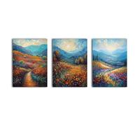 simpa 3 Panel Canvas Wall Art - Mountain Landscape - Framed & Stretched Artwork for Home, Living Room, Office Décor
