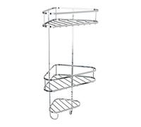 Simpa 3 Tier Chrome Plated Shower Storage Organiser Caddy Tidy - 3 Shelf Wall Mountable Shower Tidy Bathroom Caddy - 3 year rust free - Wall Mounting Kit Supplied - 48cm (H) x 27cm (W) x 16cm (D)