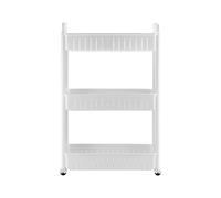 simpa 3 Tier Wide Multipurpose Kitchen Bathroom Storage Trolley with Wheels in White simpa White
