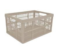 simpa 32L 32 Litre Mushroom Plastic Folding Storage Container Basket Crate Box Stackable Portable Folds Flat - Set of 10