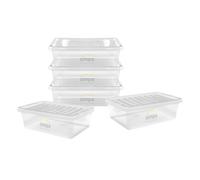 simpa 32L Compact Underbed Plastic Storage Boxes - Set of 5 in Clear simpa Clear