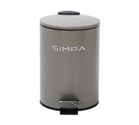 simpa 3L 3 Litre Matt Dark Grey Slim Soft-Closing Pedal Dustbin.