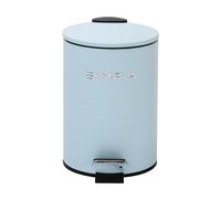 simpa 3L 3 Litre Matt Light Blue Slim Soft-Closing Pedal Dustbin.