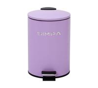 simpa 3L 3 Litre Matt Lilac Slim Soft-Closing Pedal Dustbin.