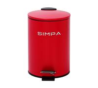 simpa 3L Slim Soft-Closing Pedal Dustbin in Red simpa Red