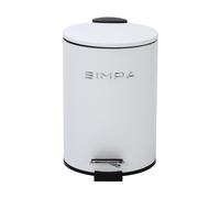 simpa 3L Slim Soft-Closing Pedal Dustbin in White simpa White