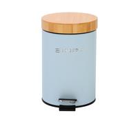 simpa 3L Soft-Closing Pedal Dustbin with Bamboo Lid in Light Blue simpa Light Blue