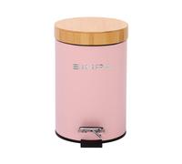 simpa 3L Soft-Closing Pedal Dustbin with Bamboo Lid in Pink simpa Pink