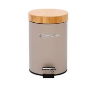 simpa 3L Soft-Closing Pedal Dustbin with Bamboo Lid in Taupe simpa Taupe