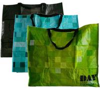 Simpa 3Pc Black, Green & Blue Jumbo Strong Pvc Laundry Bags.