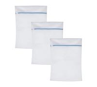 simpa 3PC Large Padded Durable Polyester Mesh Netting Washing Machine Laundry Bags with Zip-Fastening Closure - 50cm (H) x 35cm (W)