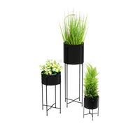 simpa 3PC Tall Plant Pot Holders & Hairpin Stands in Black simpa Black