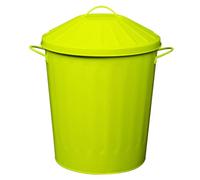 simpa 40L Colourful Vintage Style Metal Tapered Dustbins & Lids - Lime Green 46cm (H) x 32.5cm (Dia)