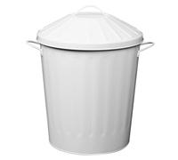 simpa 40L Colourful Vintage Style Metal Tapered Dustbins & Lids - White 46cm (H) x 32.5cm (Dia)