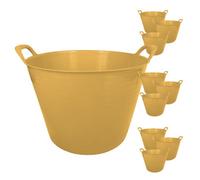 Simpa 42L Yellow Large Multi Purpose Flexible Tub Buckets - Set Of 10