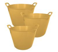 Simpa 42L Yellow Large Multi Purpose Flexible Tub Buckets - Set Of 3