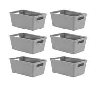 4L Plastic Studio Organiser Trays with Handles - Set of 6 simpa Grey One Size