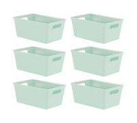 4L Plastic Studio Organiser Trays with Handles - Set of 6 simpa Pale Green One Size