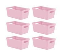 4L Plastic Studio Organiser Trays with Handles - Set of 6 simpa Pink One Size