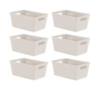 4L Plastic Studio Organiser Trays with Handles - Set of 6 simpa Taupe One Size