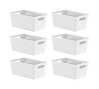 simpa 4L Plastic Studio Organiser Trays with Handles - Set of 6 in White simpa White