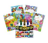 simpa 4PC Unisex Colouring Books & Felt Tip Pen Set | Size: 4 Pack simpa Multicolor 4 Pack