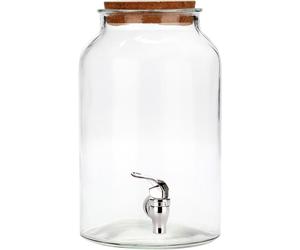 simpa 5.6L Retro Glass Beverage Dispenser with Tap & Cork Lid in Clear simpa Clear