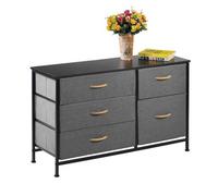 Simpa 5 Drawer Fabric Storage Tower Chest - Grey