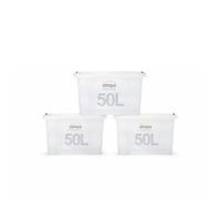 simpa 50 Litre 50L Stackable Plastic Storage Box with Clear Click Lock Closure Lid - 29cm (H) x 58cm (L) x 40cm (W) - Set of 3