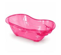simpa 50L 50 Litre Large Transparent Pink Plastic Baby Bath Tub with Integrated Plug Hole