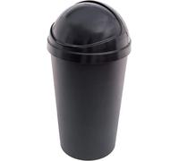 Simpa 50L Anthracite Black Kitchen Bullet Bin With Roll Open Lid