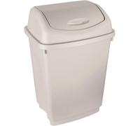 Simpa 50L Cream Plastic Swing Lid Bin - Single Bin