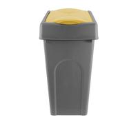 Simpa 50L Grey Square Bin With Yellow Lift Top Cowl Lid