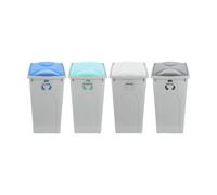 simpa 50L Recycle Bins: Glass, Paper, Plastic & Metal Recycling in Light Grey simpa Light Grey