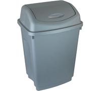 Simpa 50L Silver Plastic Swing Lid Bin - Single Bin