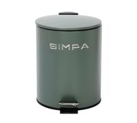 simpa 5L 5 Litre Matt Green Slim Soft-Closing Pedal Dustbin.