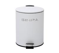 simpa 5L 5 Litre Matt White Slim Soft-Closing Pedal Dustbin.