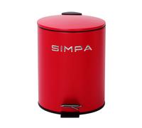 simpa 5L Slim Soft-Closing Pedal Dustbin in Red simpa Red