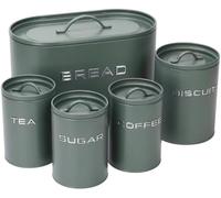 5PC Stylish Matt Finish Metal Kitchen Storage Set. simpa Green One Size