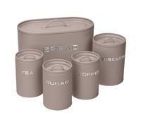 5PC Stylish Matt Finish Metal Kitchen Storage Set. simpa Medium Beige One Size