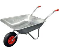 Simpa 65L Galvanised Steel Tray Wheelbarrow With Pnuematic Tyre.