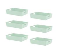 simpa 6L Plastic Studio Organiser Trays with Handles - Set of 6 in Pale Green simpa Pale Green