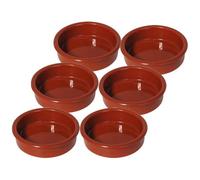 Simpa 6Pc Brown Glazed Traditional Handmade Spanish Tapas Cazuelas Serving Bowls - 11.5Cm Dia