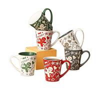 Simpa 6Pc Ceramic Christmas Gingerbread Man Mug Set. Volume 350Ml.