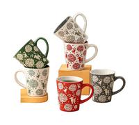 Simpa 6Pc Ceramic Christmas Reindeer Mug Set. Volume 350Ml.