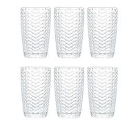 simpa 6PC Chevron Arrow Highball Drinking Glasses 380ml