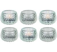 Simpa 6Pc Chunky Clear Glass Bubble Dots Tealight Candle Holder