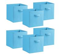 simpa 6PC Collapsible 31cm Cubic Storage Box Organiser in Light Blue simpa Light Blue