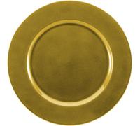 Simpa 6Pc Metallic Gold Glitter Decorative Reusable Plastic Charger Plates 33Cm Dia