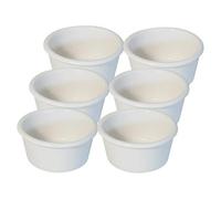 Simpa 6Pc Off White Ceramic Plain Souffle Creme Brulee Ramekin Dishes - 200Ml